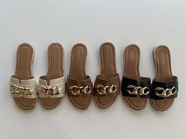 CATWALK 3 paar Sandalen Gr. 38 schwarz, braun & écru