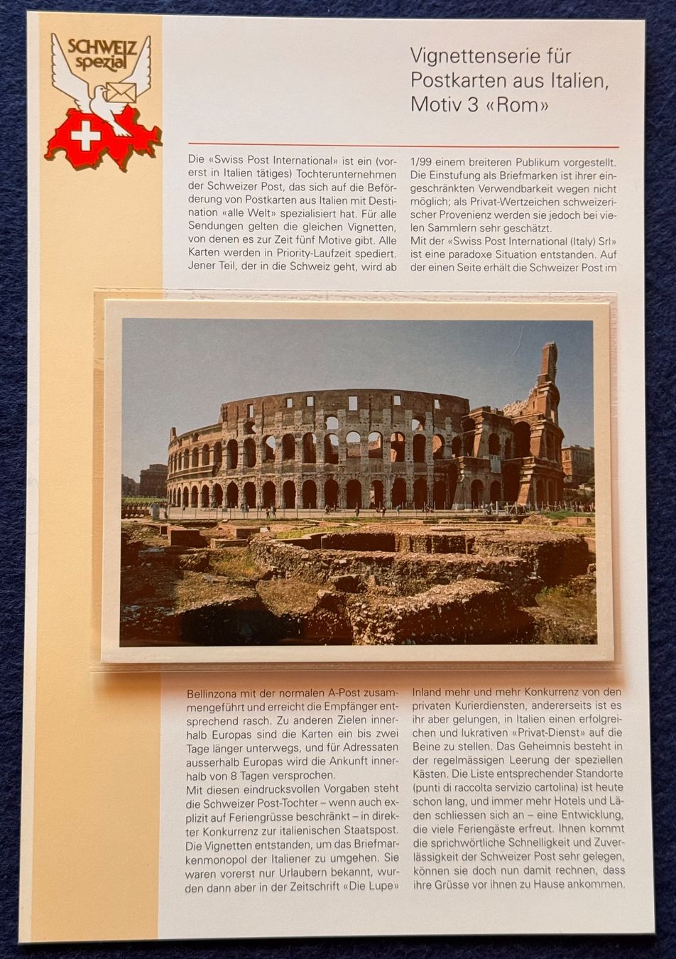Dokumente: Postkarte Rom mit CH-Swiss Post Vignette – Gebraucht aus Andwil SG von Ariisa1234 1