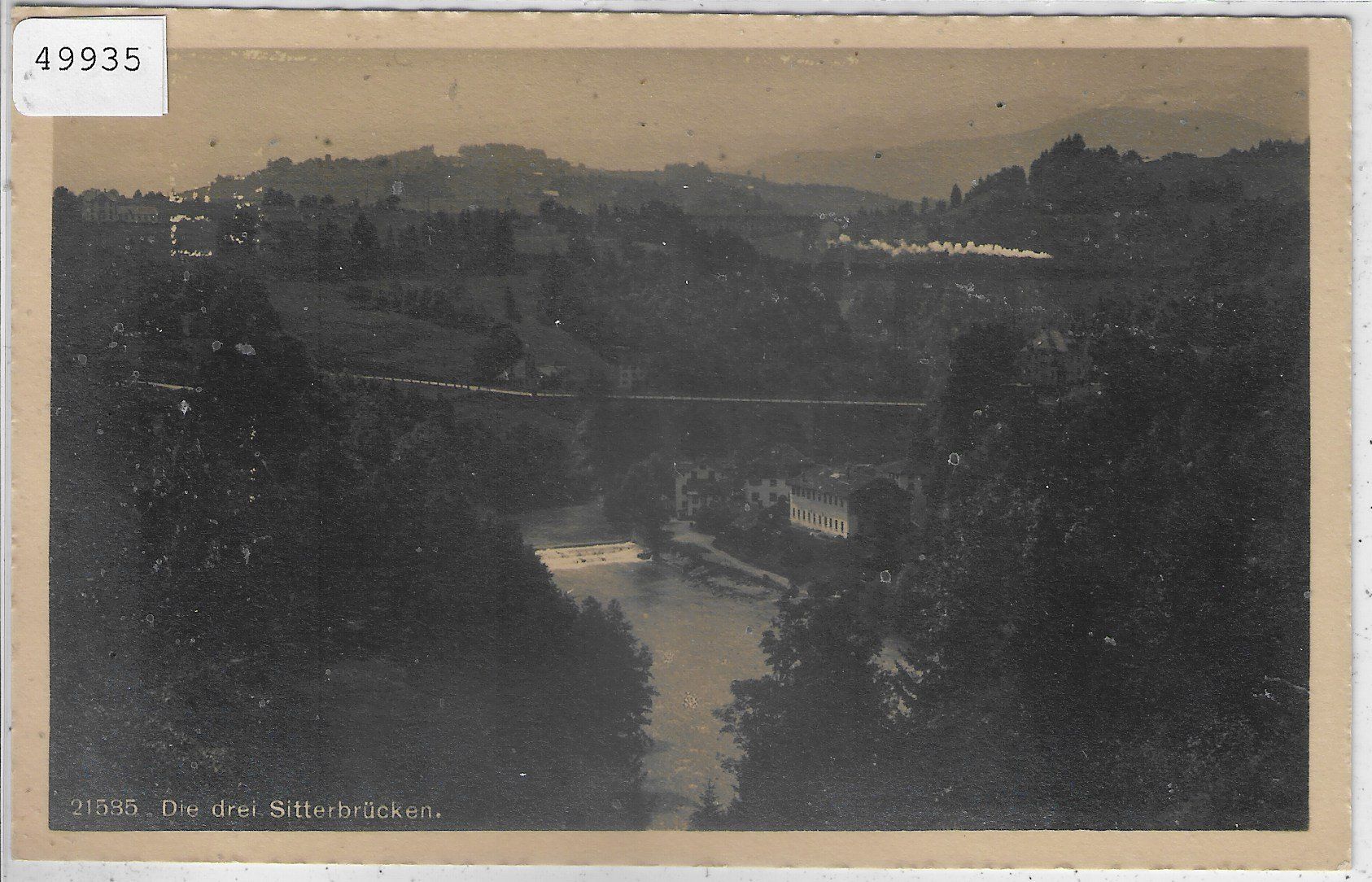 Cartoline postali: Die drei Sitterbrücken mit Dampfzug – Usato da Ettingen venduto da Kartenplanet