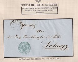 Portofreiheitsstempel Justiz und Polizeidepartement !!