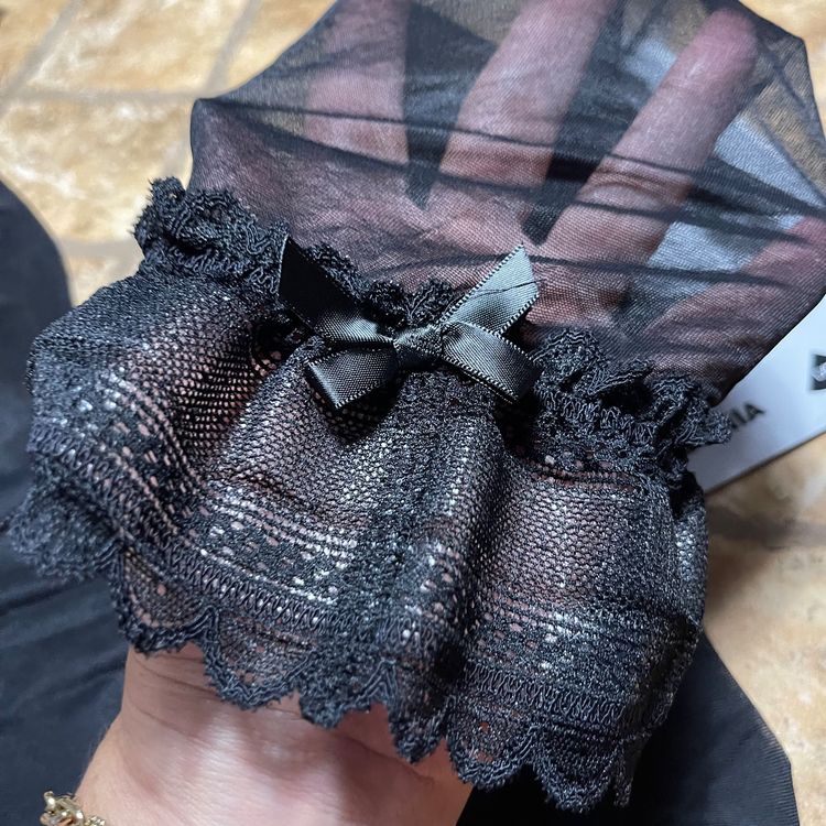Calze autoreggenti a rete con balza elasticizzata
