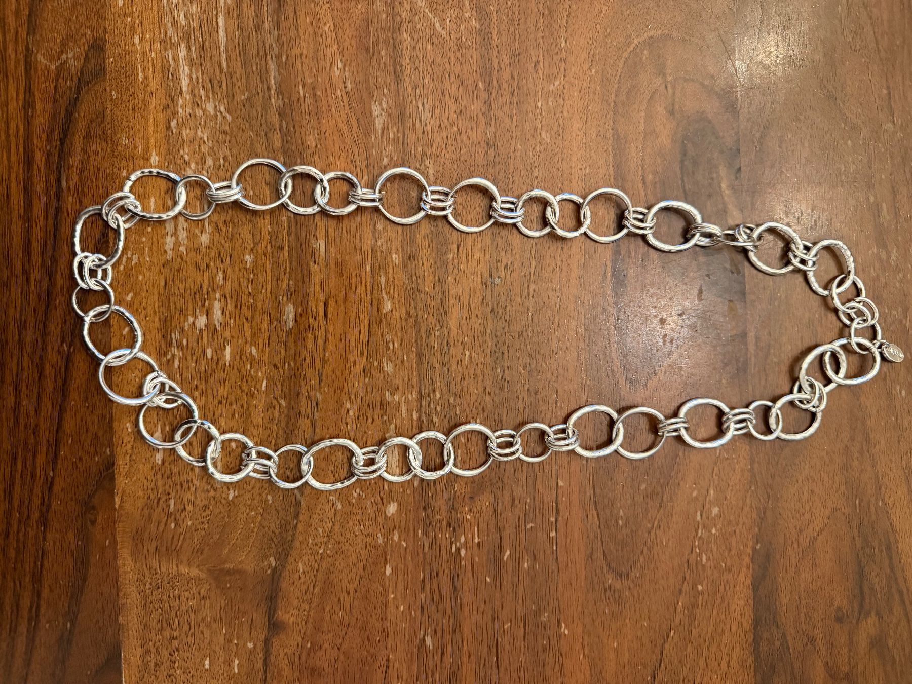 Colliers: Kette mit Ringen Silberfarben Länge 80cm neu – Neuf (Voir description) à Muttenz par flowers04 1