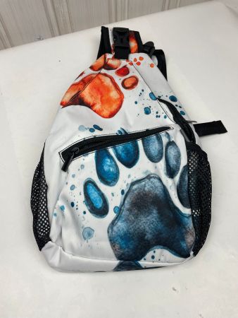 Stylischer Rucksack/Umhängetasche mit Pfoten-Motiv - Katze
