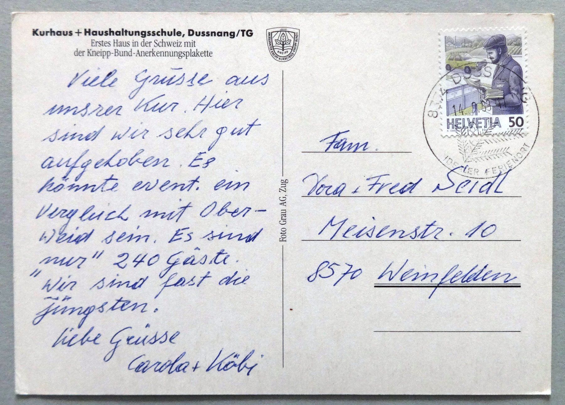 Cartoline postali: Kurort Dussnang / TG – Usato da Fétigny venduto da Billy2miny 1