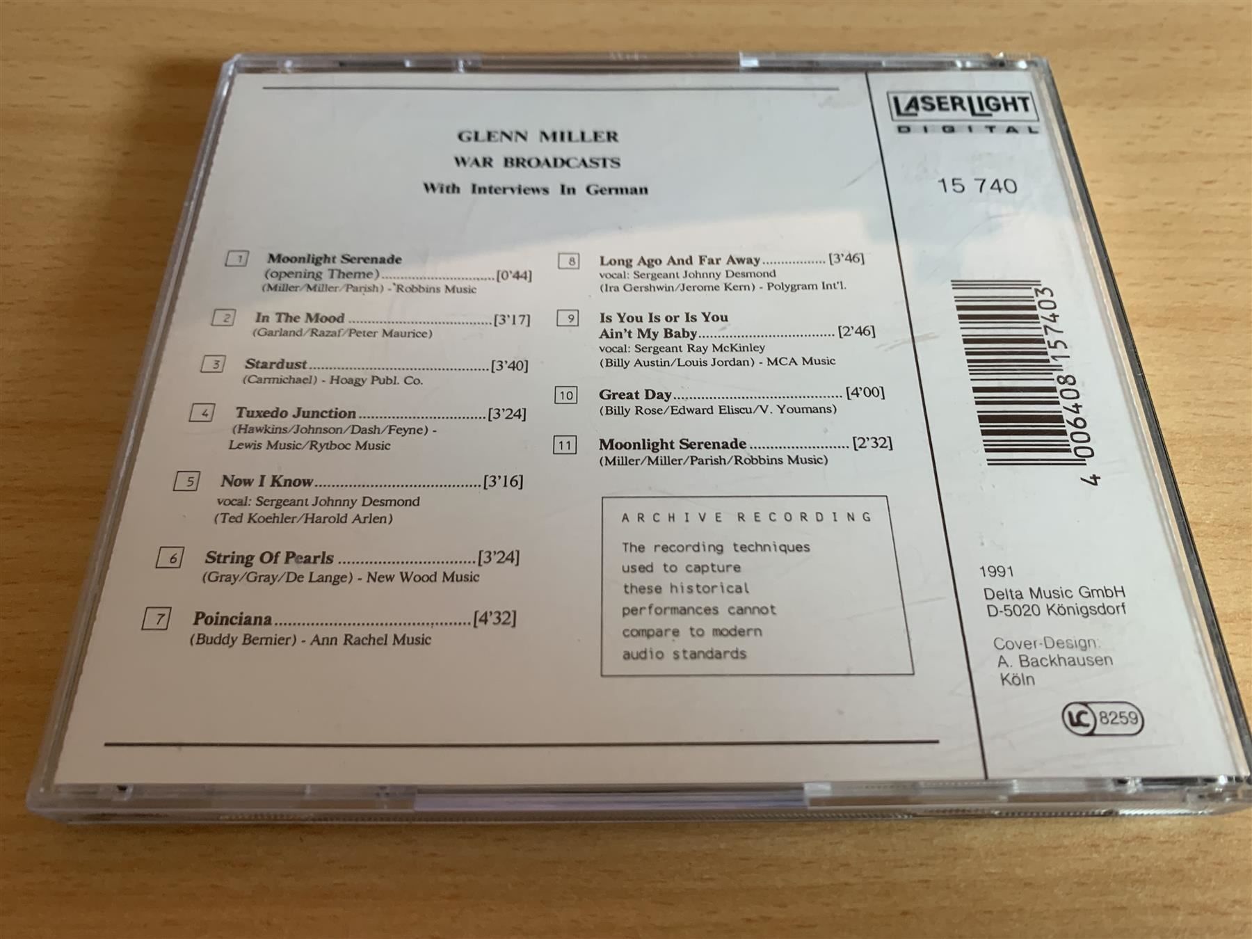 CD: Glenn Miller – War Broadcasts With Inter – Usato da Rikon im Tösstal venduto da Alpenmutz 1