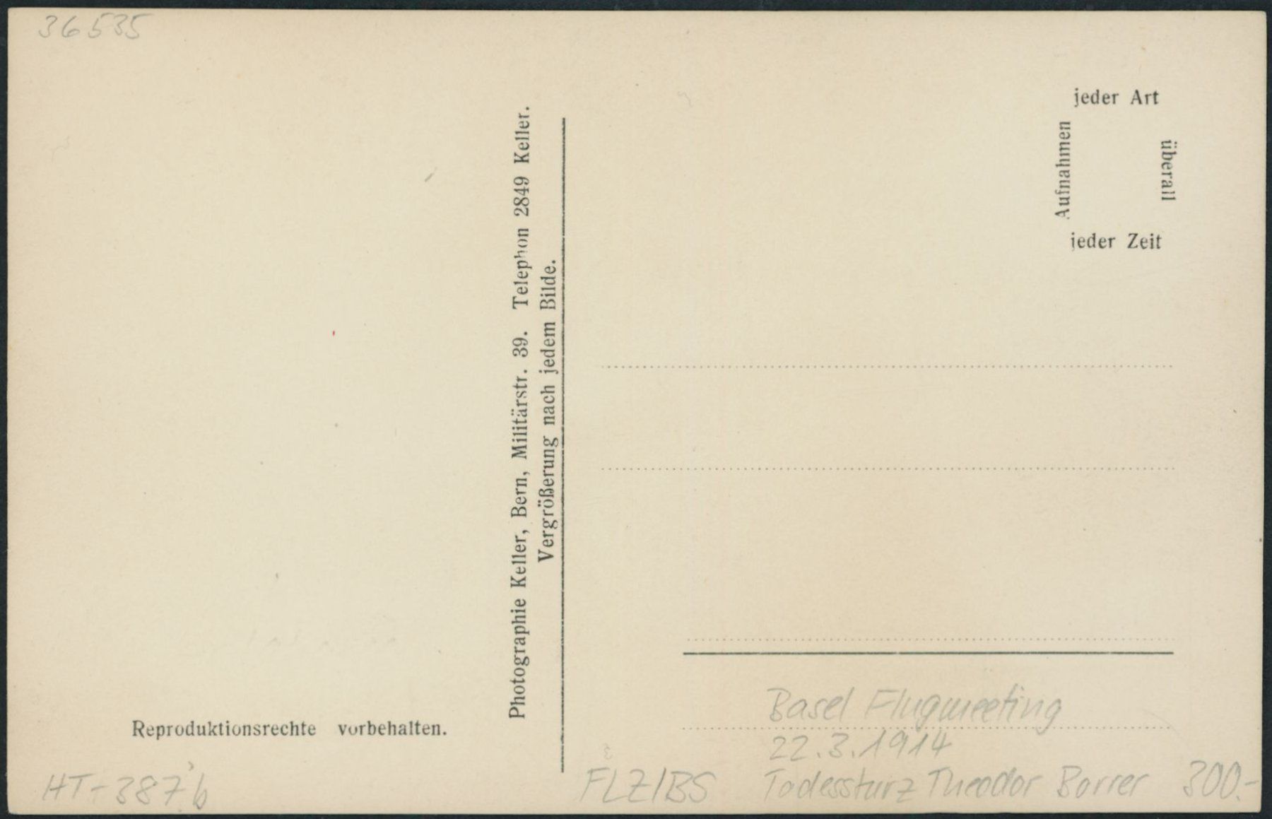 Ansichtskarten: BS Basel - Flugmeeting 1914 - Flugzeug - T. Borrer – Neu (gemäss Beschreibung) aus Schindellegi von masutka7 1