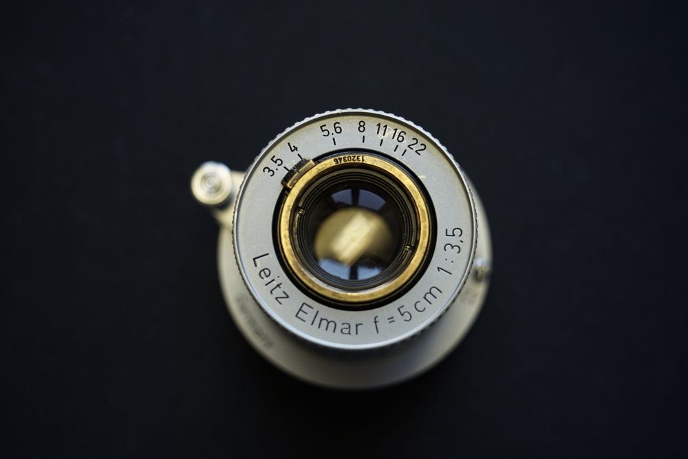 Leica IIIf Sucherkamera mit Elmar 5cm f/3,5 Red Scale – #617803 – Foto Köberl – Secondhand