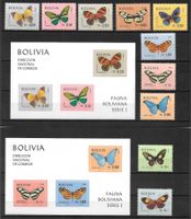 Bolivien Serie 799 - 808 + 2 Blöcke Schmetterlinge ** 1970