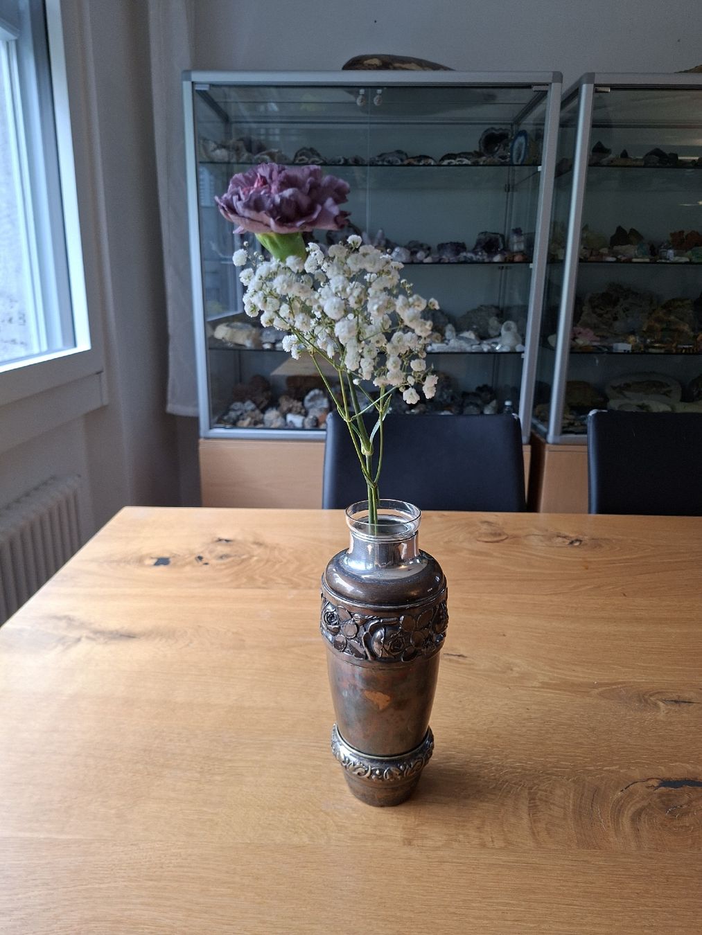 Vasi & Recipienti: Jugendstil Blumenvase mit Rosenmuster, versilbert – Usato da Kreuzlingen venduto da jbu_82
