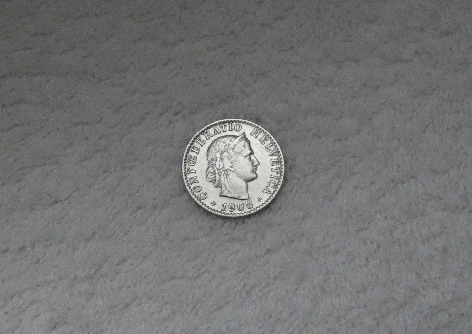 Tutti le monete: 20 centimes/Rappen 1908 – Usato da Nyon venduto da Ilmi09