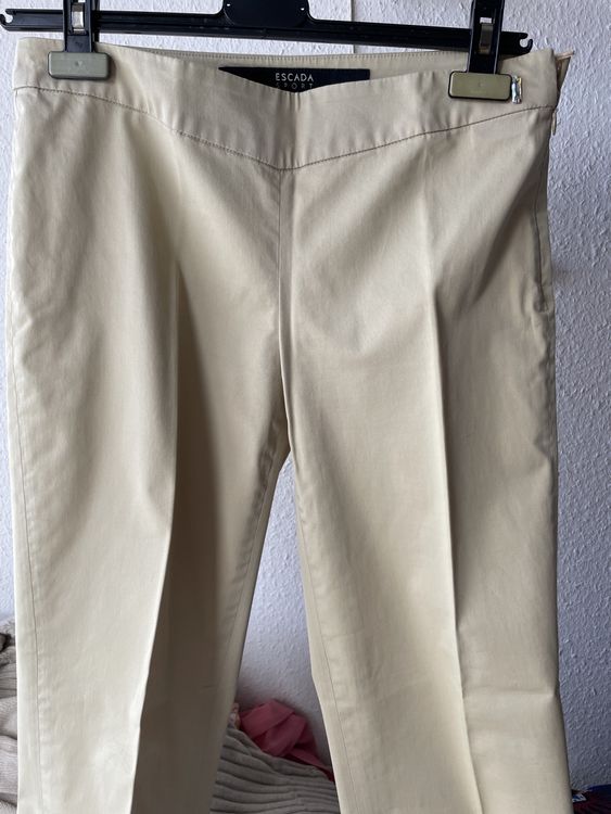 Pantalon En Lin ESCADA – Taille 36, Couleur Beige/khaki – Coupe Plate, Léger Et Chic Pour L’été