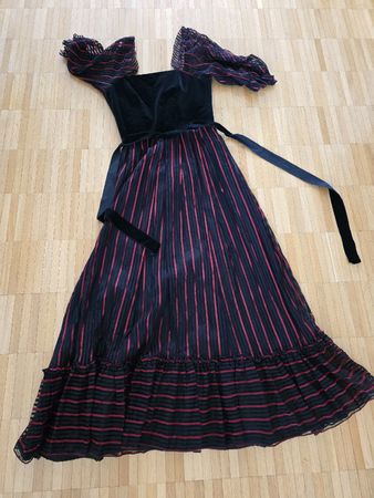 Motto/ Fasnachtkleid Samtkleid gestreift