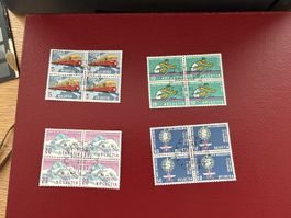 4er Block Satz mit Ausgabetag Stempel 1962 Bern