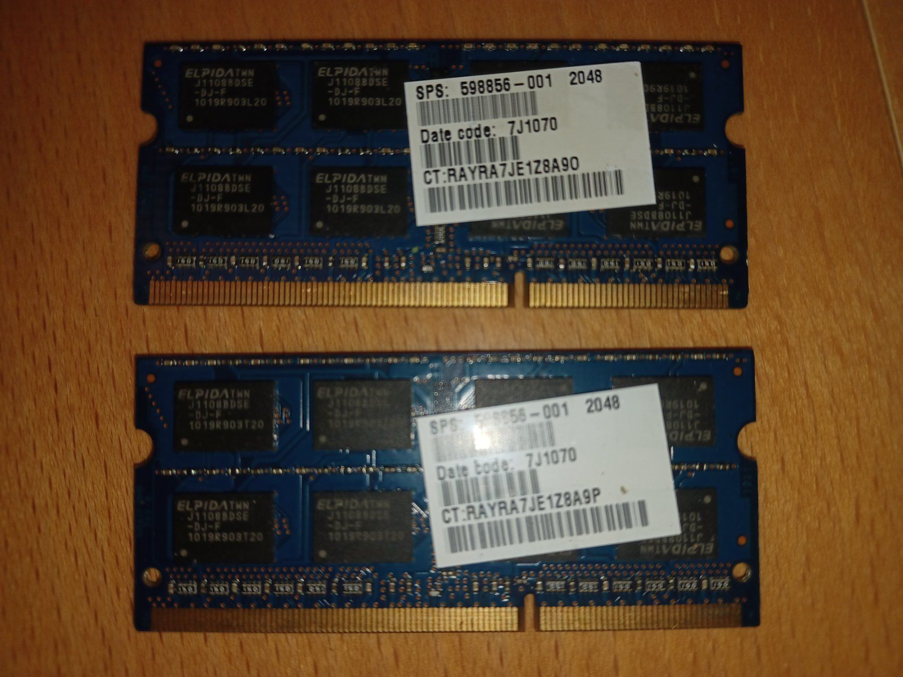 Memoria / RAM: Elpida 2x 2GB DDR3 SODIMM – Usato da Linthal venduto da Luther 1