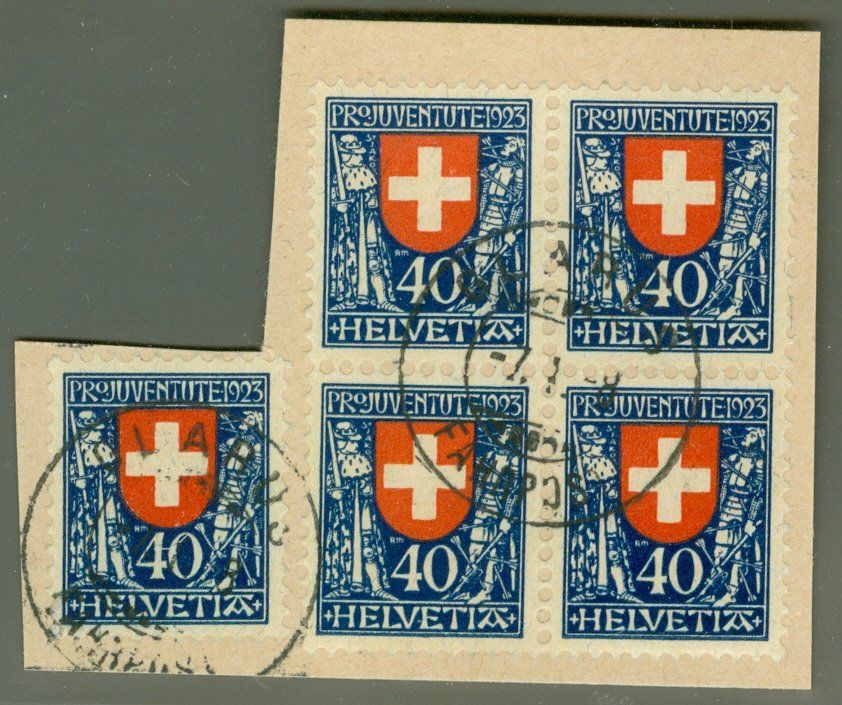 Tutti i francobolli: 1923 Schweiz Pro Juventute Viererblocks – Usato da Zürich venduto da yago-rot