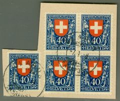 1923 Schweiz Pro Juventute Viererblocks