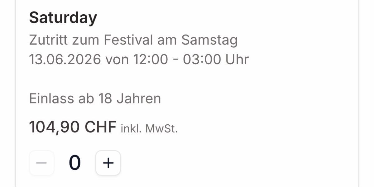 Biglietti: SaintWhoo 2xTickets Zweitagespass, 12.6.2026 und 13.6.2026 – Nuovo (secondo la descrizione) da Mörschwil venduto da gigi278 2
