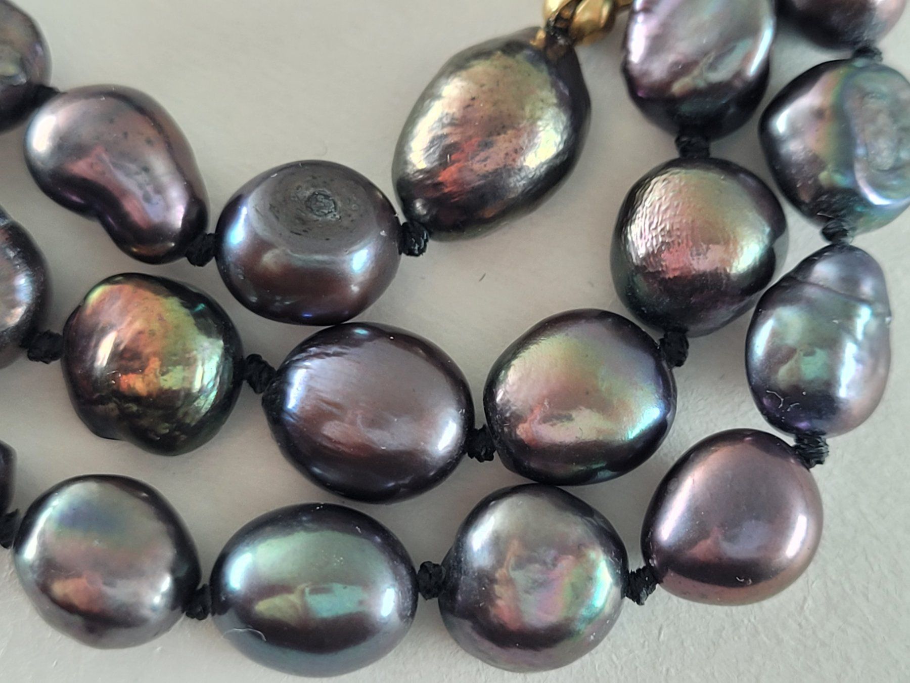 Perlen (unechte): Perlenkette 925 Silber vergold Zuchtperlen multicolor Perlen – Neu (gemäss Beschreibung) aus Riedt b. Erlen von Gottestraene 1
