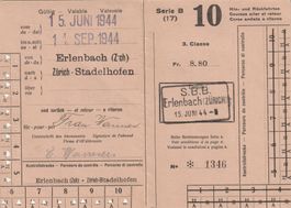 SBB Abonnement Erlenbach - Stadelhofen 1944