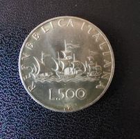Italienische 500 Lire Silbermünze, Caravelle, 1966