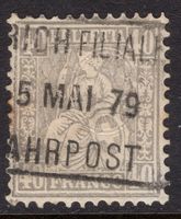 Sitzende Helvetia 1867, 40 Rappen, gestempelt 2