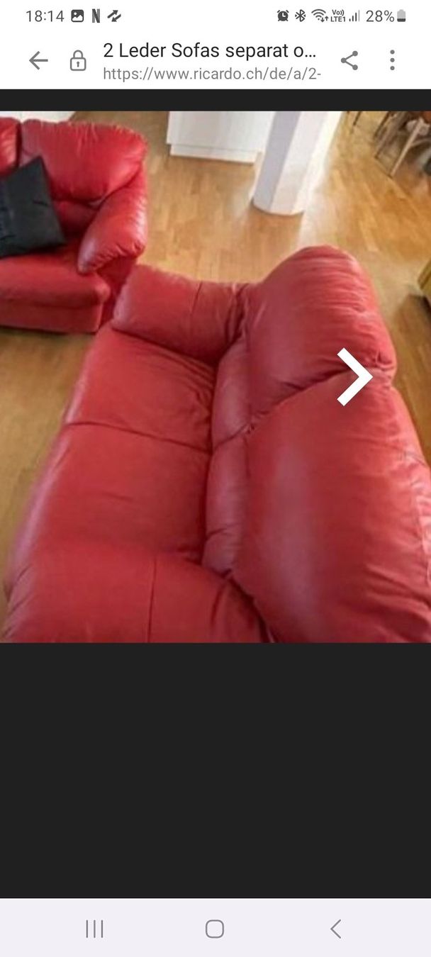 Divani: Rotes Echtleder Sofa, Zweisitzer ! – Usato da Zürich venduto da ole_drv7 6
