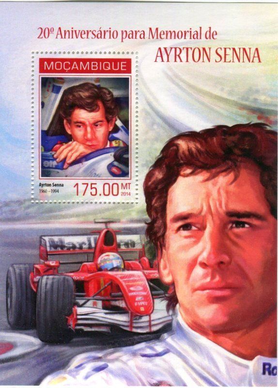 Tutti i francobolli: Block "Formel 1. Ayrton Senna". Mosambik – Nuovo e nell'imballaggio originale da Basel venduto da Butsch5