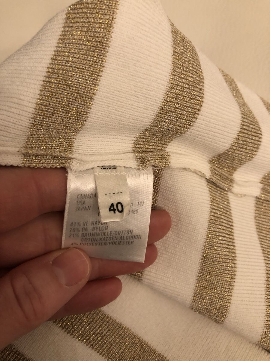 Escada Top: Escada top dos-nu marinière blanc et doré – Nuovo (secondo la descrizione) da Cointrin venduto da sacha1981 3