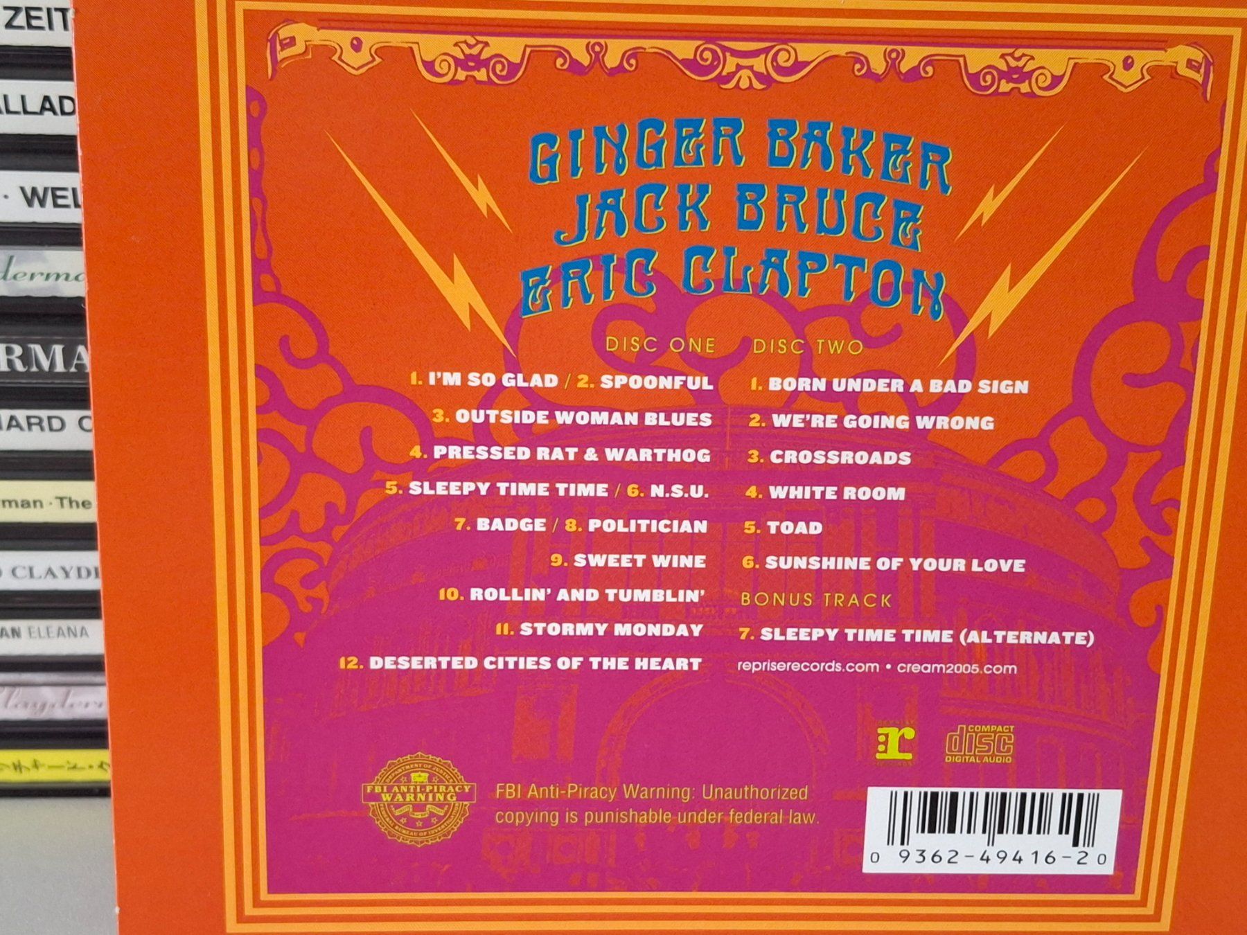 CD: 2CD Cream -  Royal Albert Hall Live 2005 – Usato da Aarberg venduto da Jackup1 1
