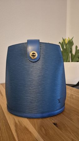 Louis Vuitton Tasche Cluny Epi Leder blau Beutel Sack Bucket