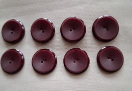 8 Stück Knöpfe, Weinrot, 20 mm.