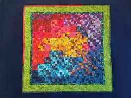 Patchwork Quilt "Farbenpracht" Unikat 90 x 90 cm