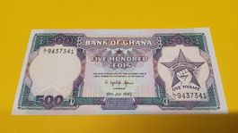 Ghana Banknote 500 Cedis von 1990 - Selten und Sammler