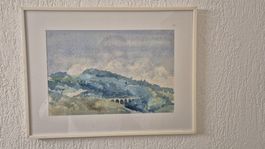 Aquarell gerahmt. Letzte Gelegenheit vor Räumung.