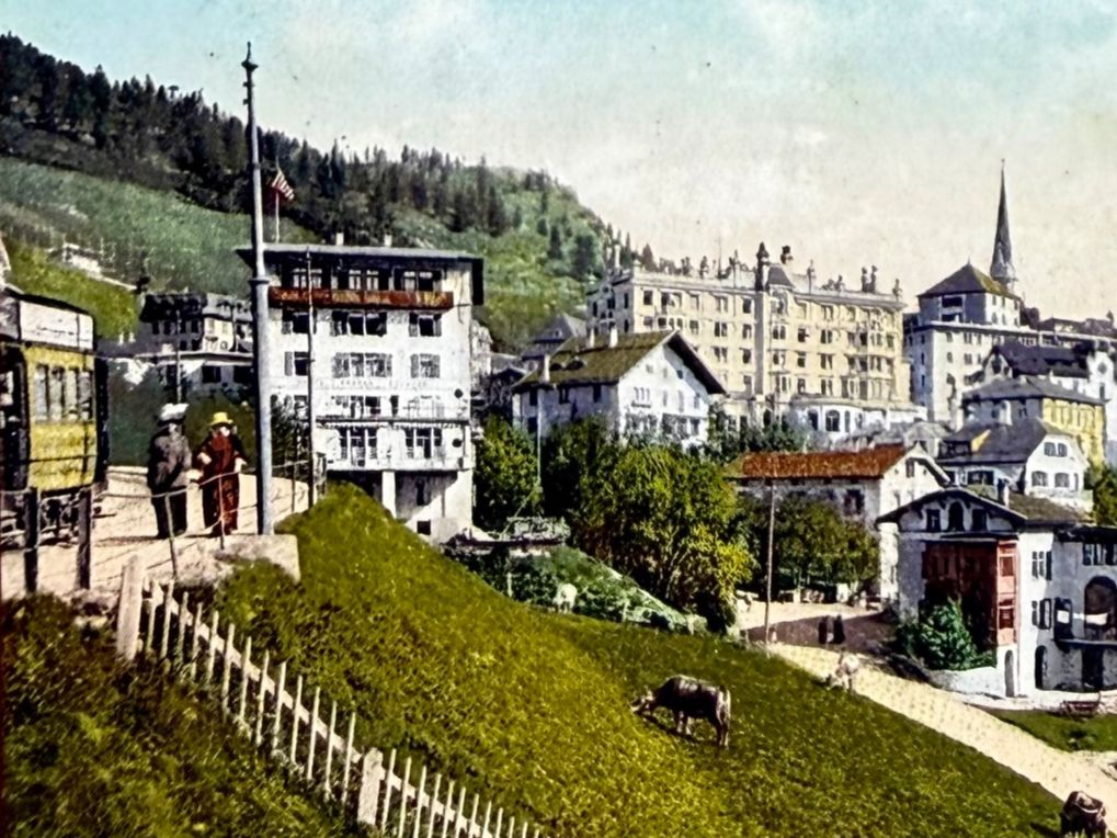 Cartoline postali: St. Moritz - Dorf - 1914... Schön ! – Usato da Lutry venduto da Ediego 1