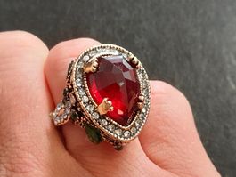 Massiver Ring, vergoldet 585, size 9 (59), 14g