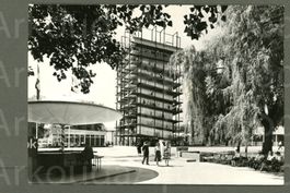 AK sw Zürich ZH SAFFA,Wohnturm,Ausst. f Frauenarbeit ≈ 1958