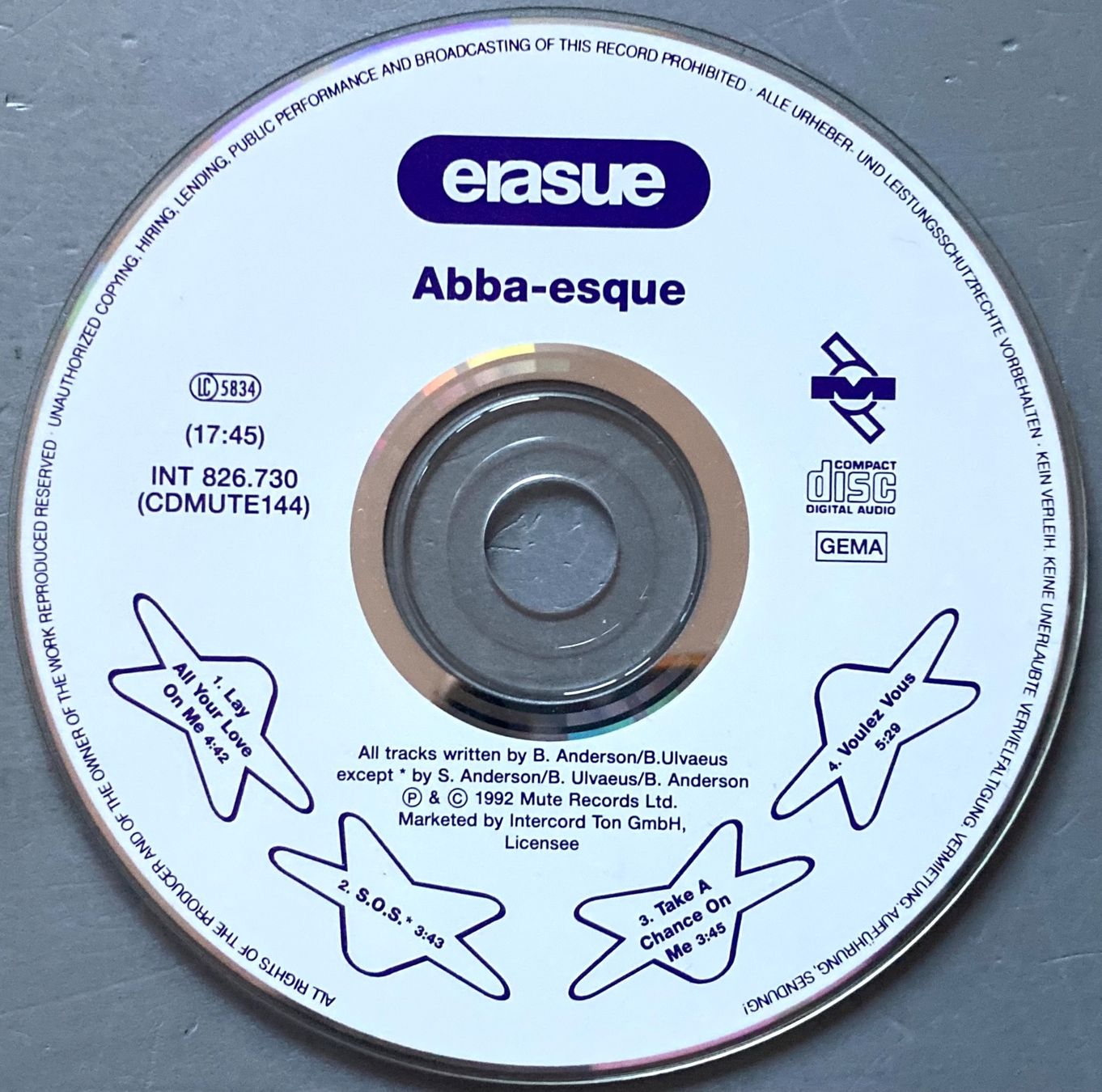 CDs: ERASURE - ABBA-ESQUE – Gebraucht aus Poliez-Pittet von Newtown-Records 1