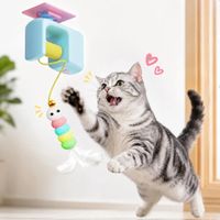 Spielzeug für Katzen an Schnur mit Feder & Glöckchen 😺