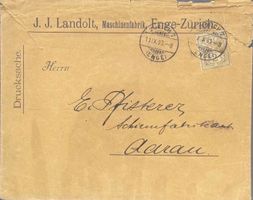 Zürich-Enge 1893 | Seltene Drucksache mit Drehbank-Illustrat