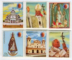 Briefmarken "Papst Johannes Paul II". Paraguay