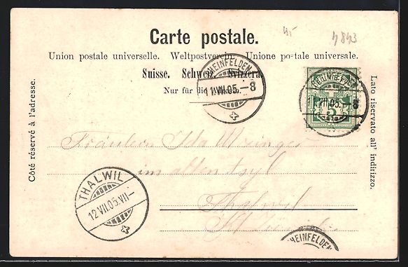Ansichtskarten: AK Rheinfelden, Ortsansicht, 1905 – Gebraucht aus Berlin von bartko-reher 1