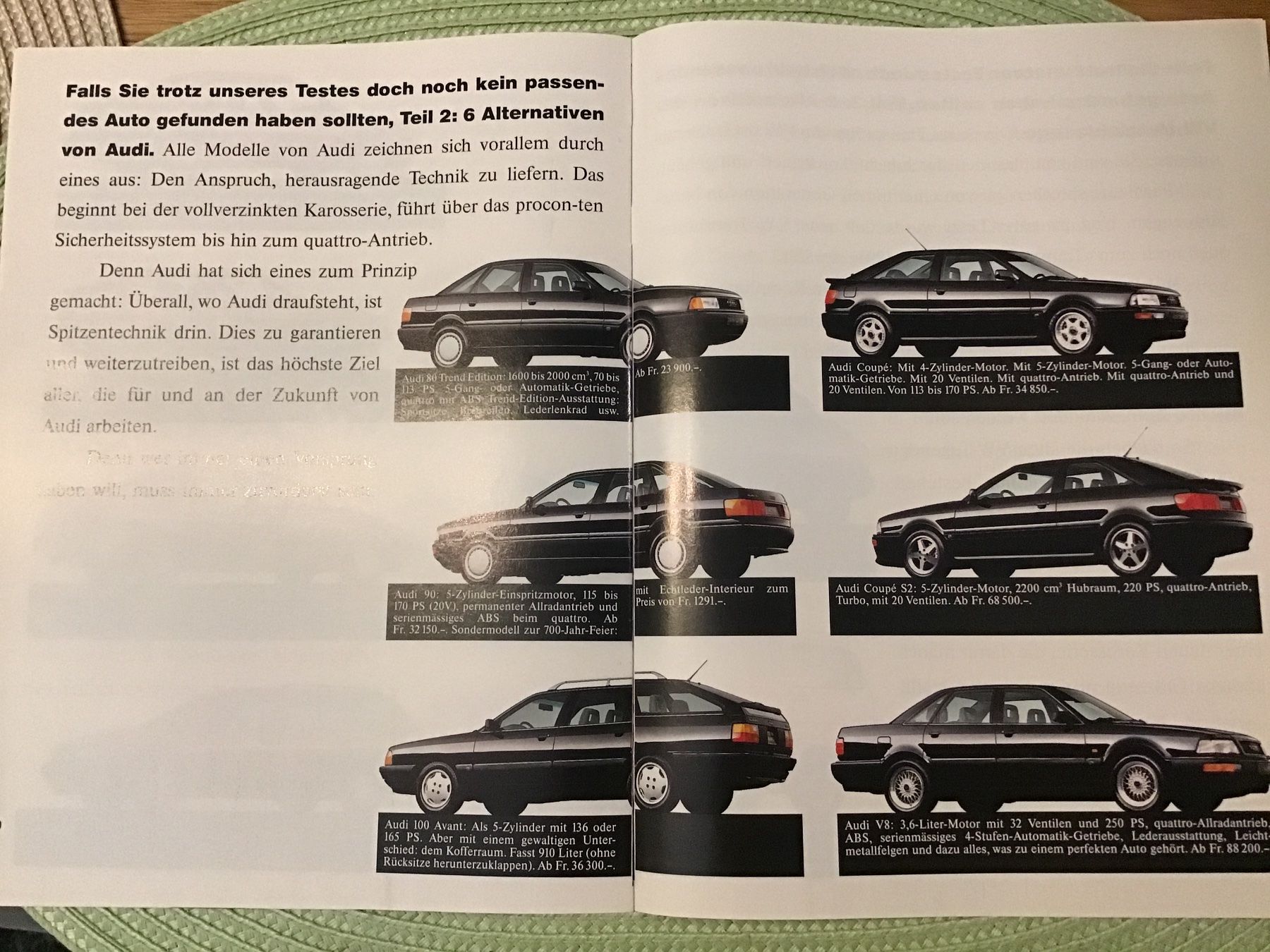 VW Documenti: VW Audi Prospekt 24 Seiten 1991 – Usato da Scherzingen venduto da Starseller62 8