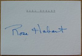 Rose Hobart (1906-2000) Schauspielerin - Autogramm