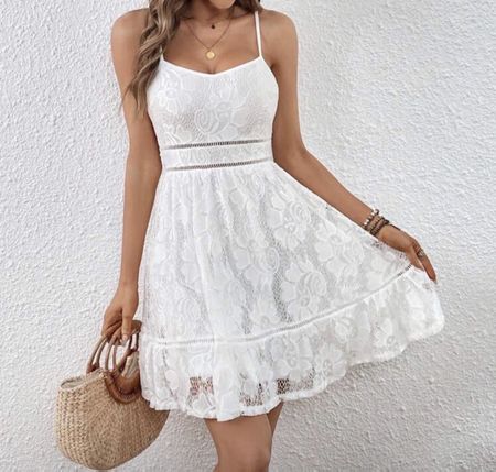 Sommerkleid weiss Spitze - Grösse: S