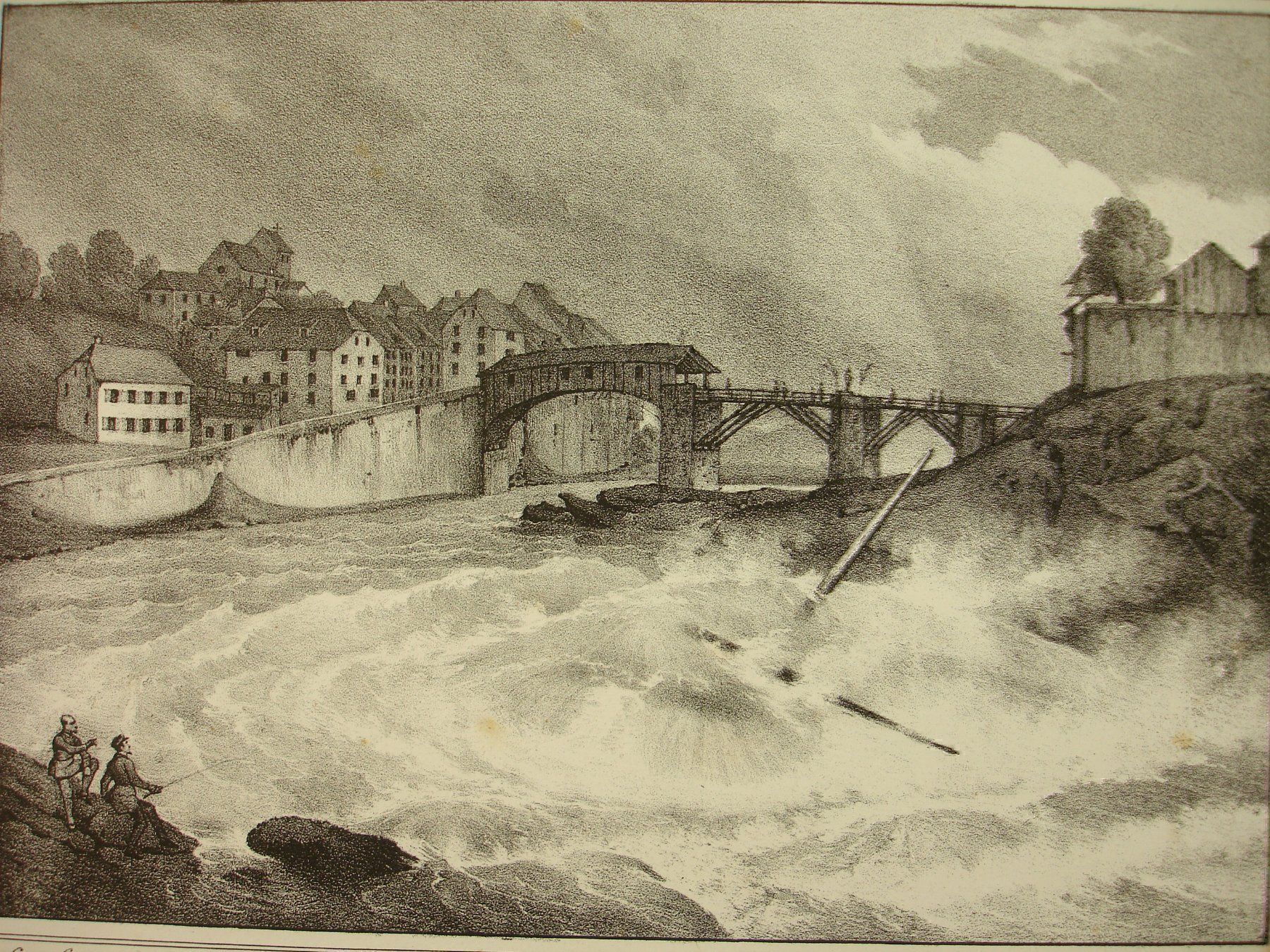 Arts picturaux & lithographies: LAUFENBURG, LITHOGRAPHIE UM 1840 – D'occasion à Grüningen par Kartensammler 1