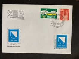 Schweiz 1980 Sonderstempel+Vignette 50 J Philatelia Zürich 3