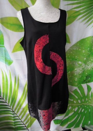 s. Masse Gr. 44 Kleid schwarz rot grau Herbst Winter
