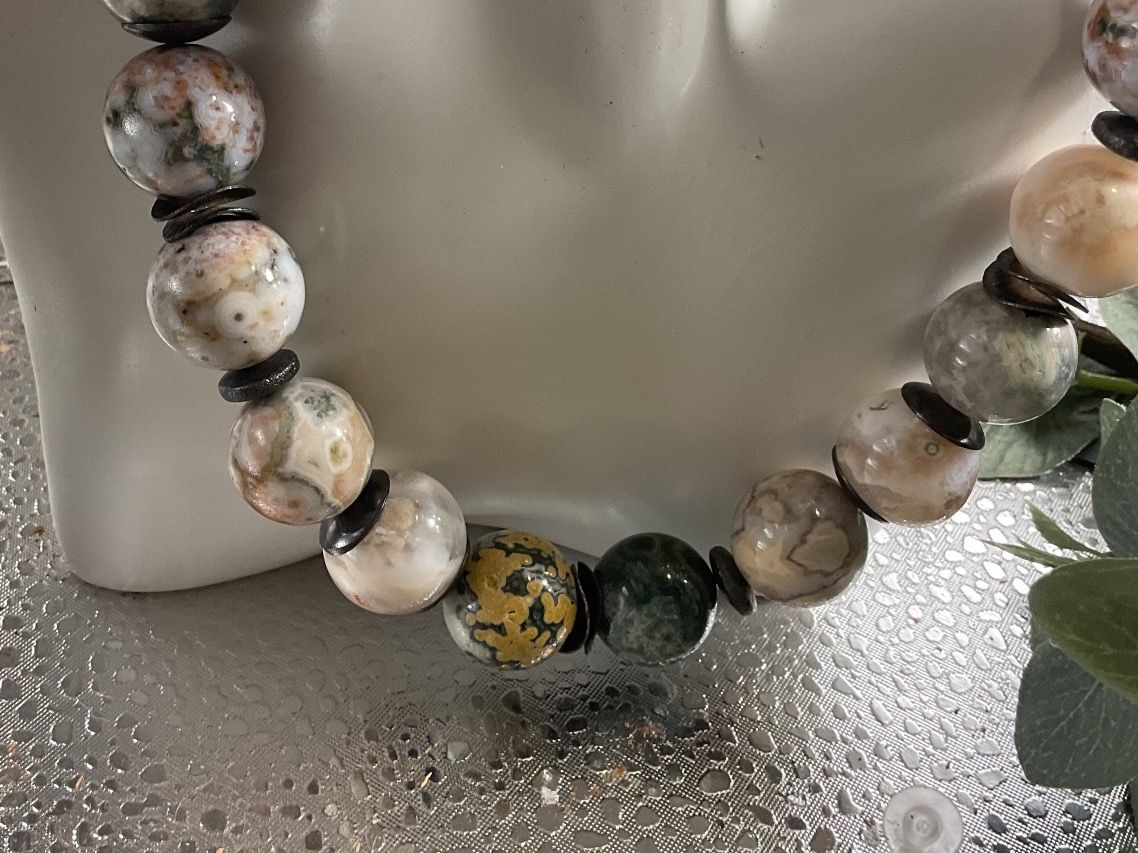 Ketten: Schönes Jaspis Collier mit grossem Silberverschluss – Gebraucht aus luzern von Alpendorf1