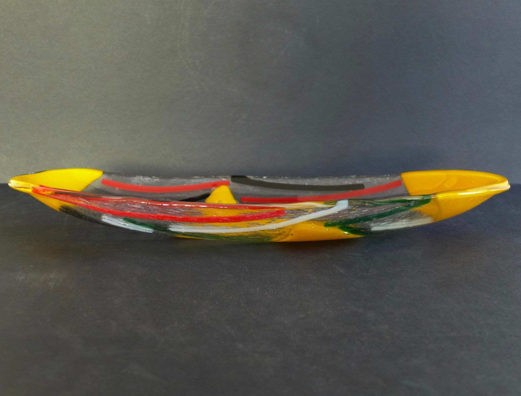 Ciotole: Schale Glas farbig oval 39 cm. – Usato da Chur venduto da Bombai01 2